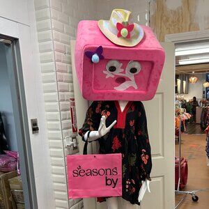 Mix Floral Print Mini Dress - Long Balloon Sleeves